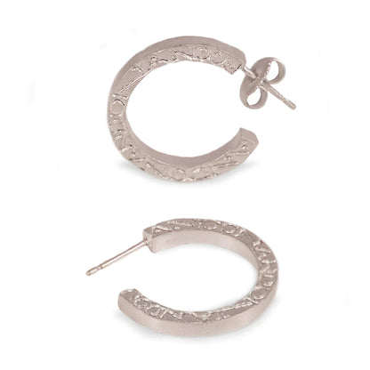 Silver Square 'ON AND ON' Hoop Earrings