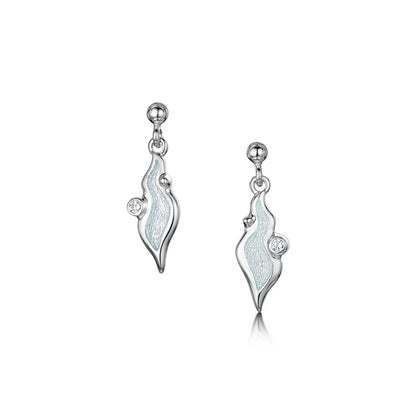 River Ripples Small Cubic Zirconia Drop Earrings