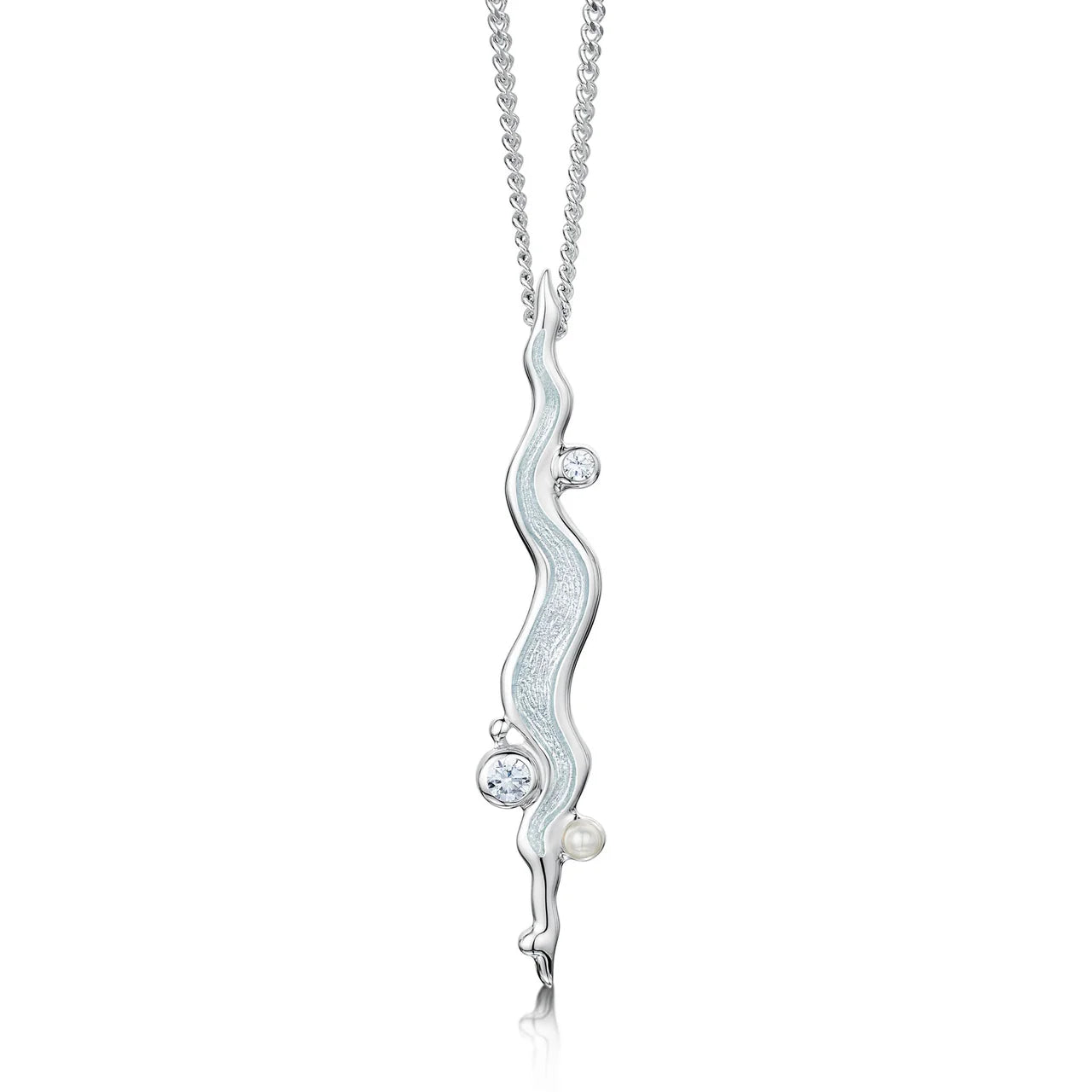 River Ripples Pearl & Cubic Zirconia Dress Pendant