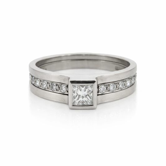 Unity Diamond Engagement and Wedding Rings