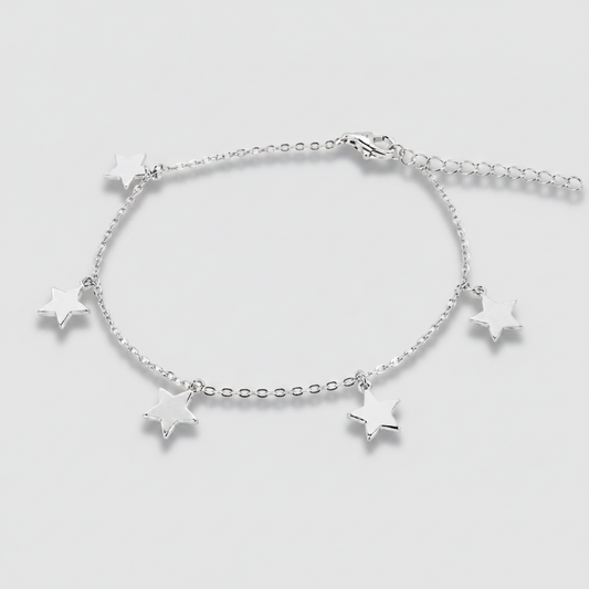 Silver Bracelet With Star Charms