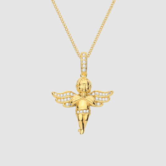 Gold Plated Angel Cross Pendant