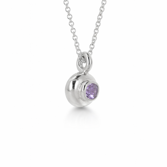 Mini Amethyst Silver Pendant