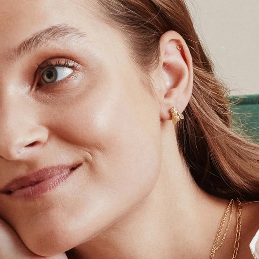 Gold Large Honey Bee Studs