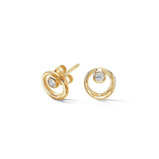 White Sapphire Circle Dewdrop Studs