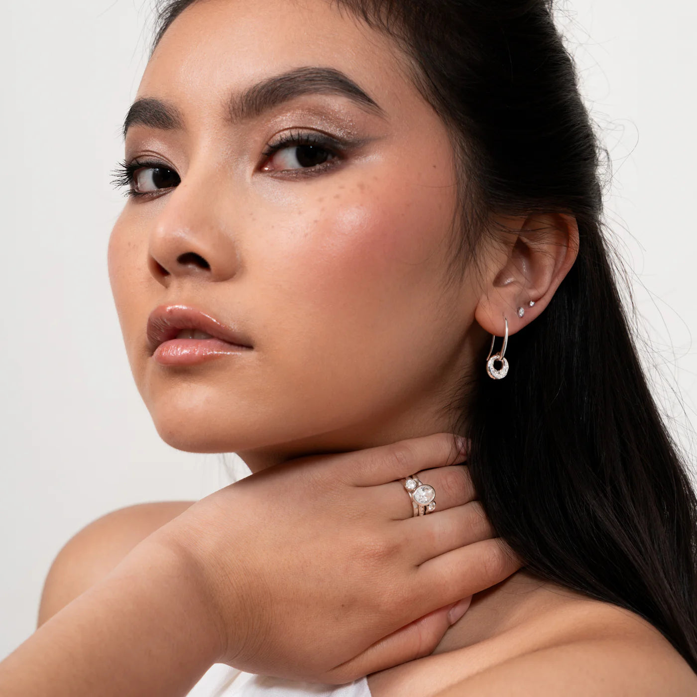 Hammered Bean Drop Earrings