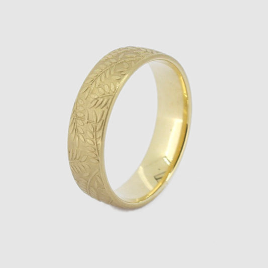 Floral Band 18ct Yellow Gold