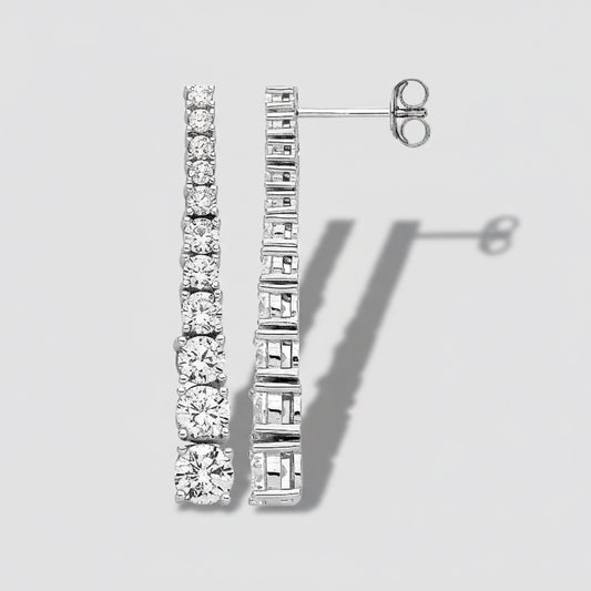 Diamond earrings on a white background