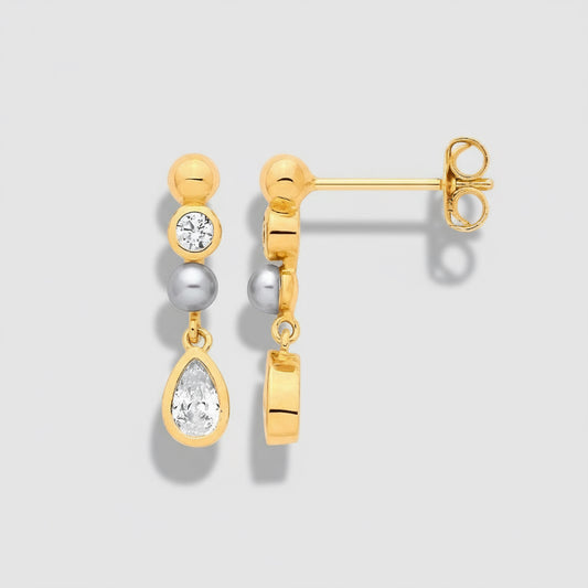 Gold, Pearl and CZ Drops