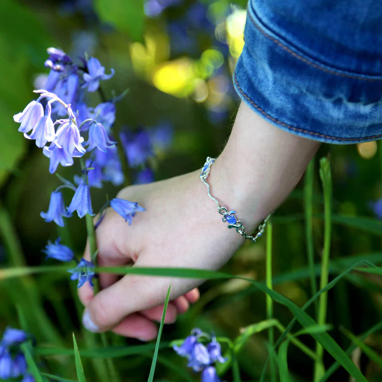 Bluebell Enamel Bracelet in Sterling Silver