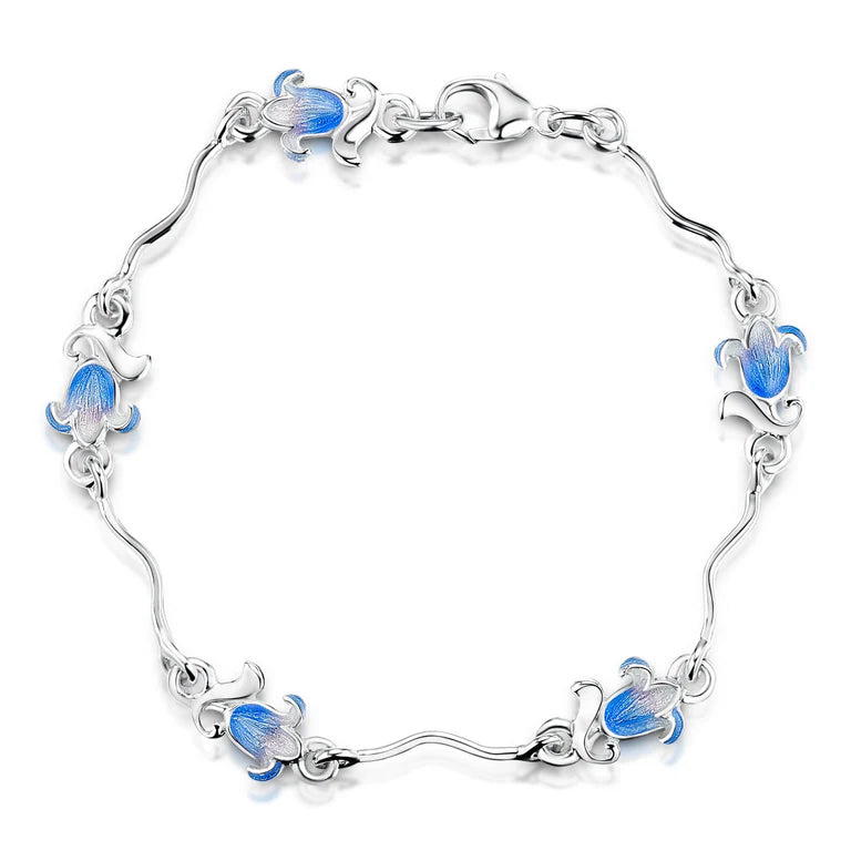 Bluebell Enamel Bracelet in Sterling Silver