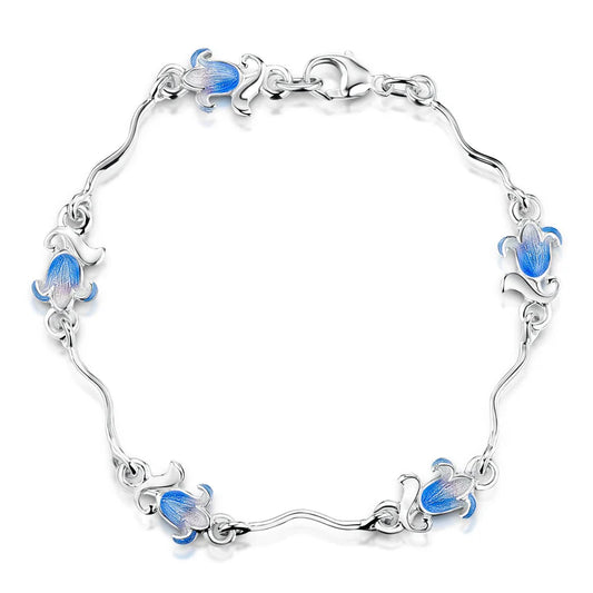 Bluebell Enamel Bracelet in Sterling Silver