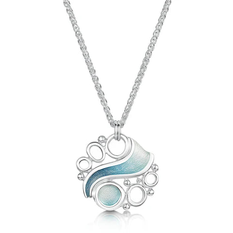 Arctic Stream Pendant in Arctic Blue Enamel