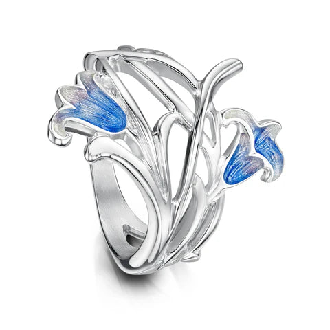 Bluebell 2-flower Enamel Ring