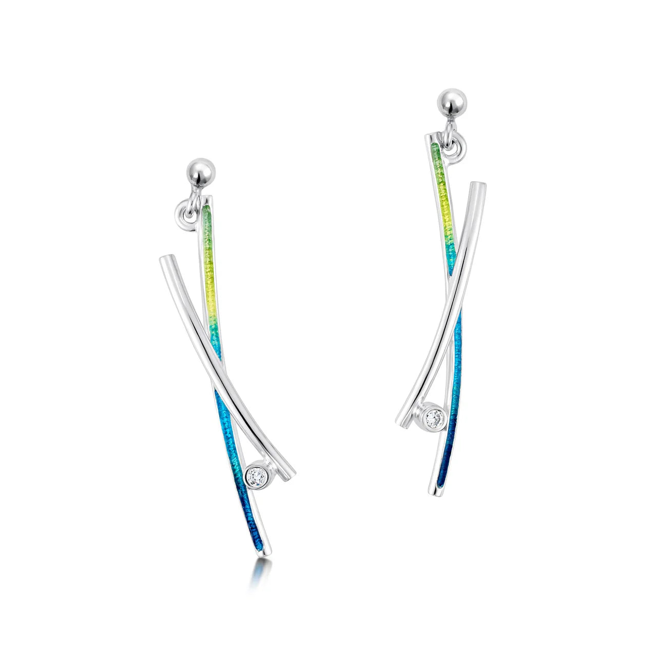 Wild Grasses Cubic Zirconia Drop Earrings