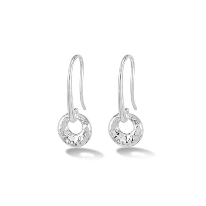 Hammered Bean Drop Earrings