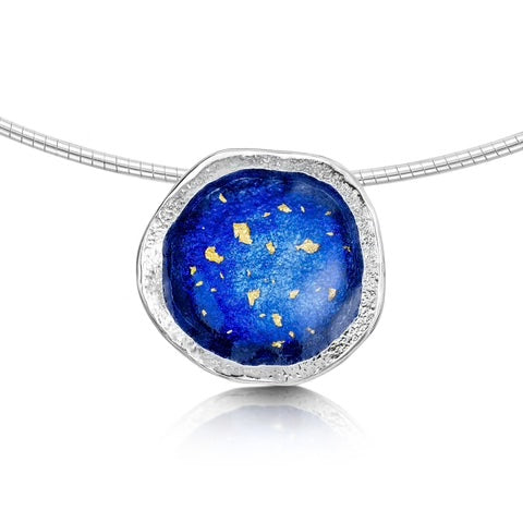 Lunar Universe Dress Necklace in Midnight Gold Enamel
