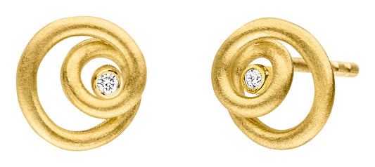 GO17BR - 14ct Yellow Gold and Diamond Earrings