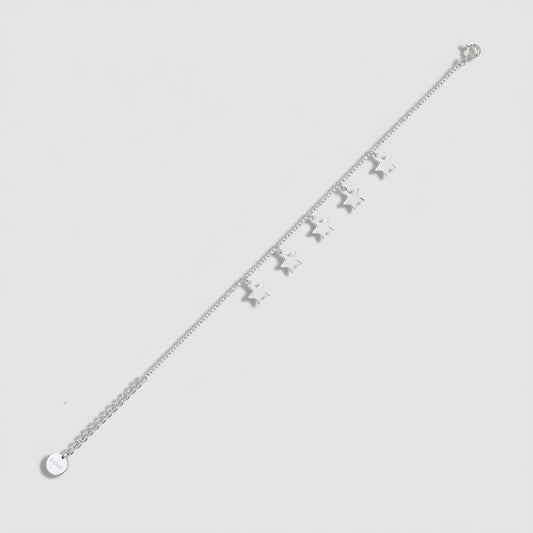 Silver Bracelet With Star Charms