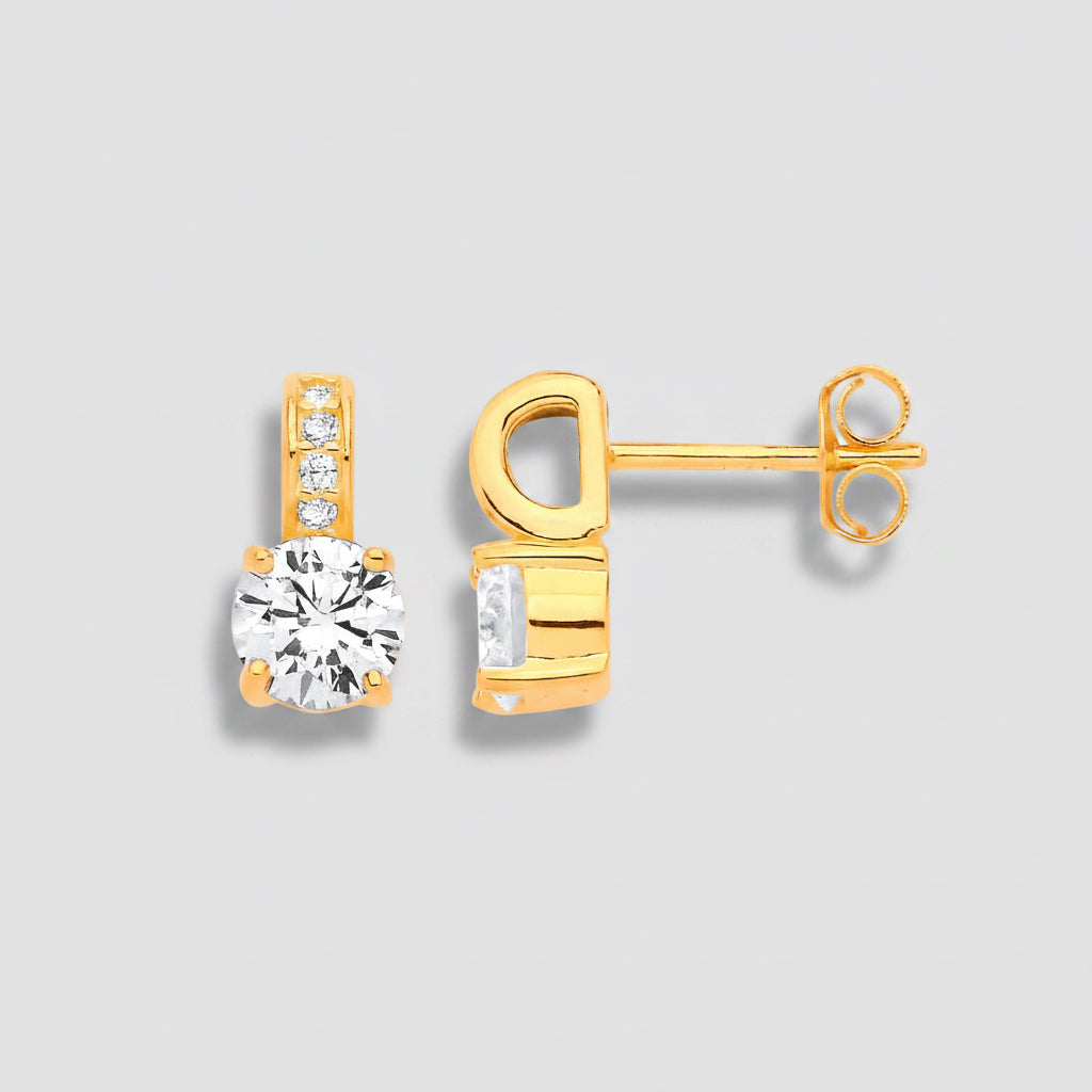 Gold Vermeil CZ Earring
