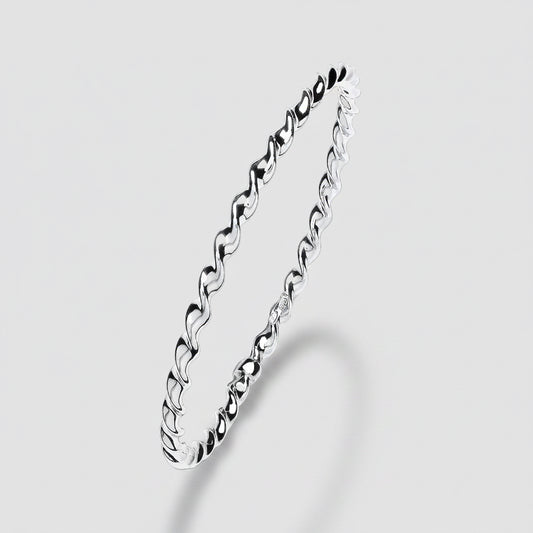 Silver chain bracelet on a white background