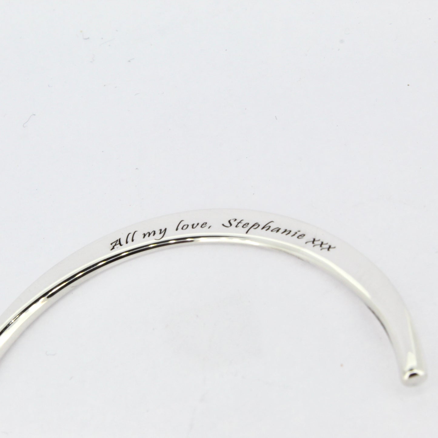 Silver Flat Torque Bangle - Customisable