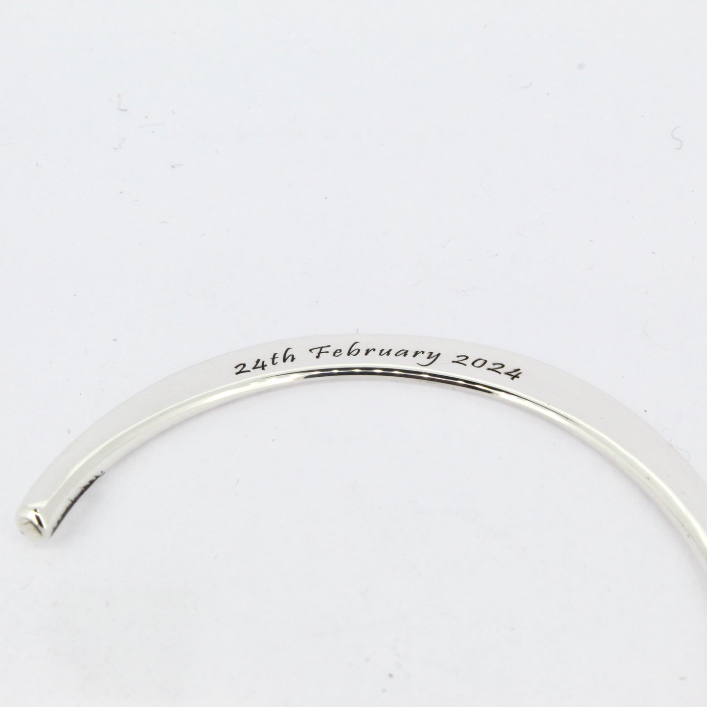 Silver Flat Torque Bangle - Customisable