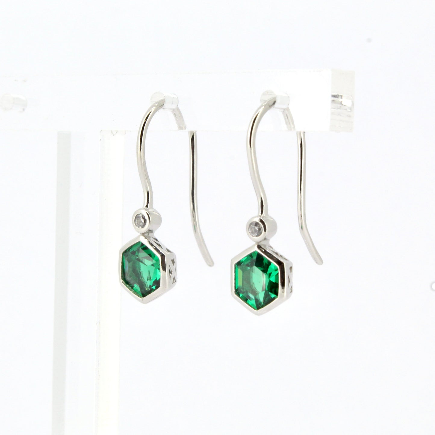 Silver Emerald Drops