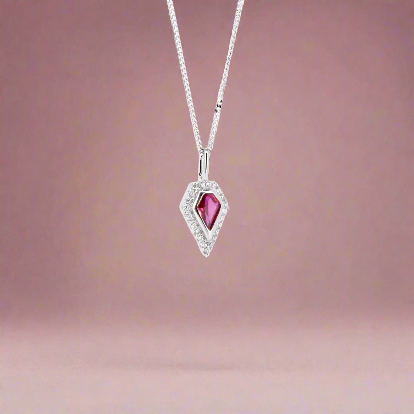 Silver, Ruby and CZ Pendant