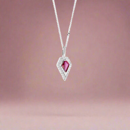 Silver, Ruby and CZ Pendant