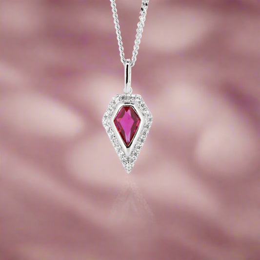 Silver, Ruby and CZ Pendant