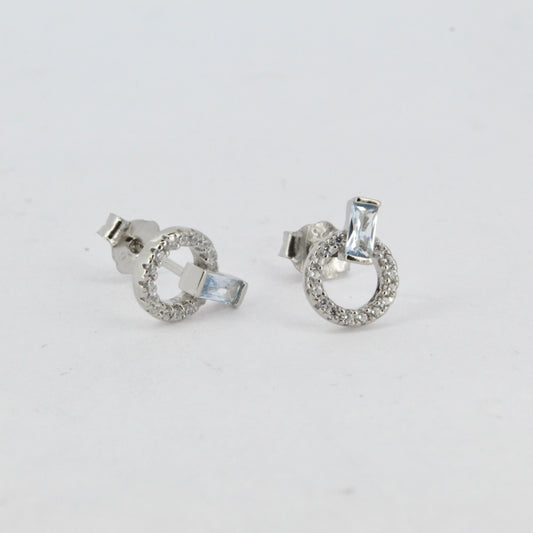 Blue Spinel and CZ Studs