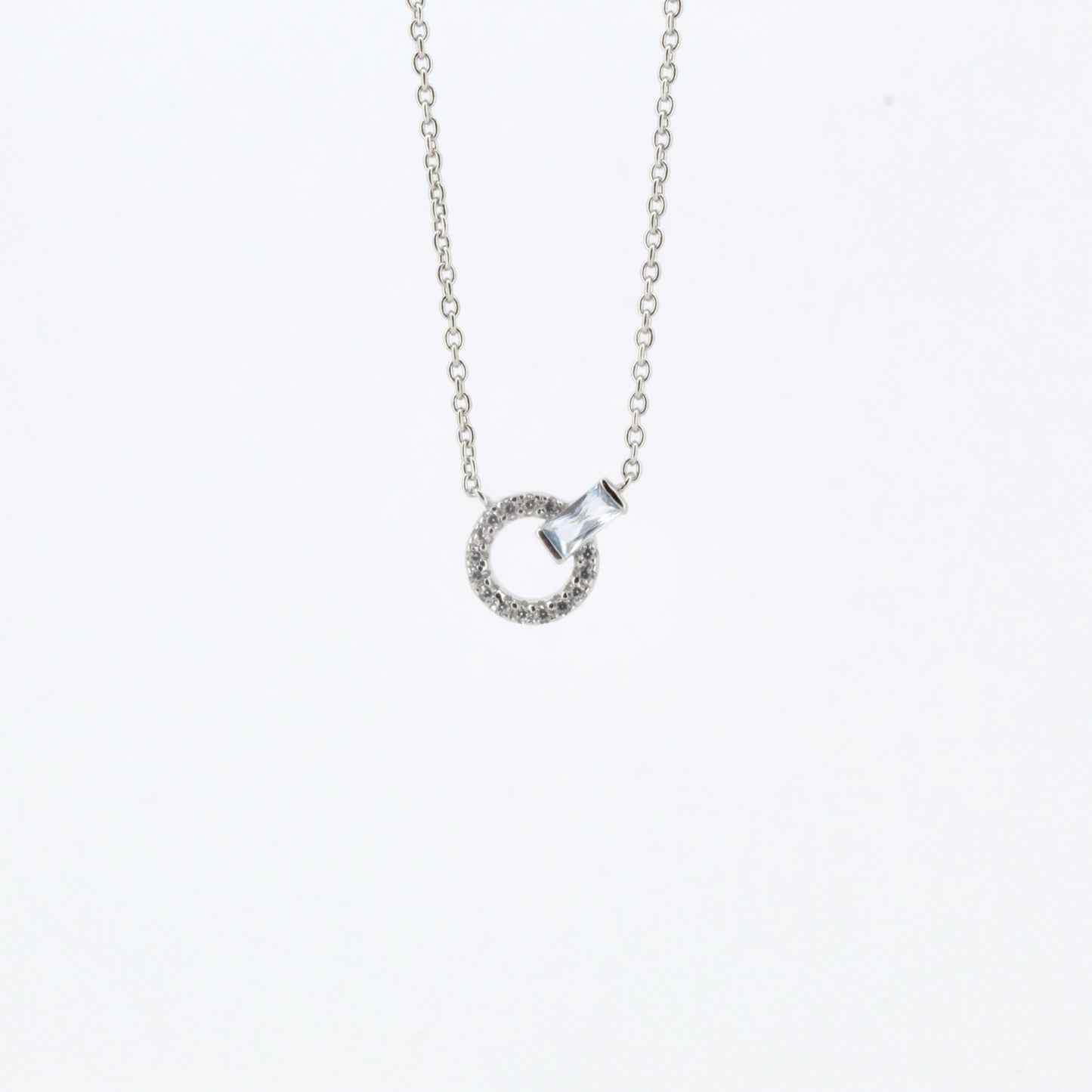 Blue Spinel and CZ Necklace