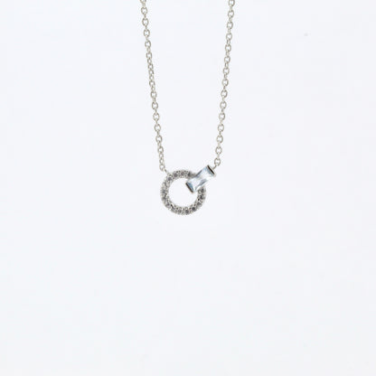 Blue Spinel and CZ Necklace