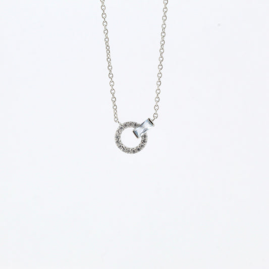 Blue Spinel and CZ Necklace