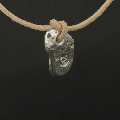 Raw-Cast Celtic Silver and Leather Necklet