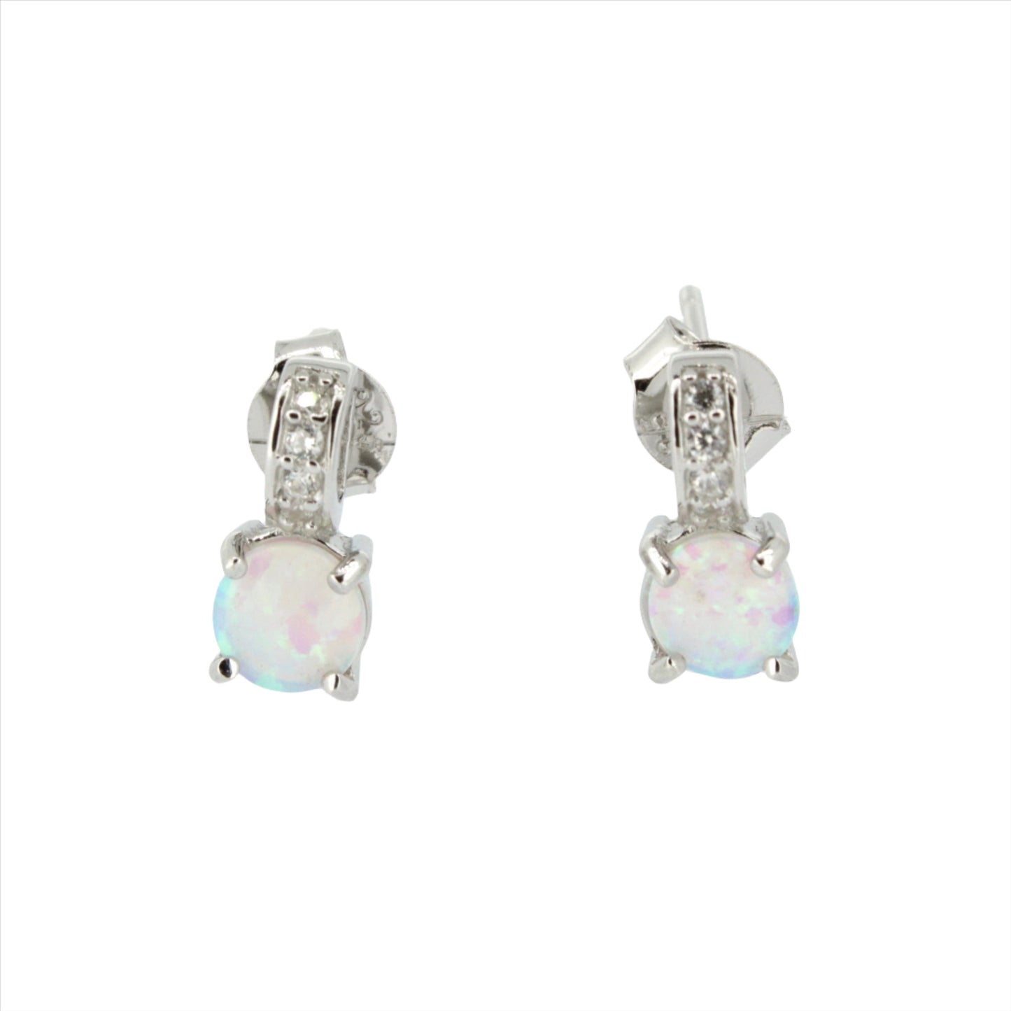 Opal and CZ Earrings