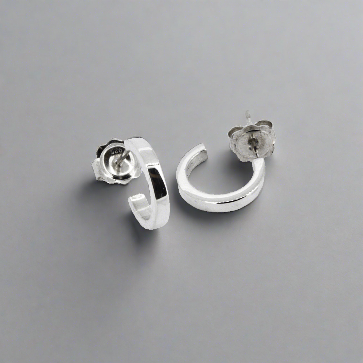 Small Silver Half-Hoops