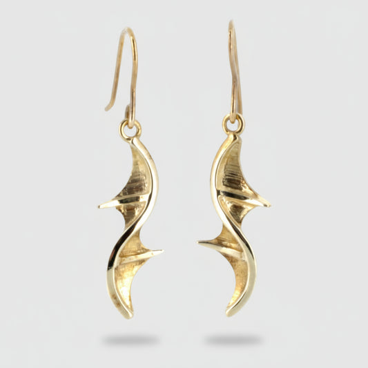 Gold Peace Bridge Drop Earrings