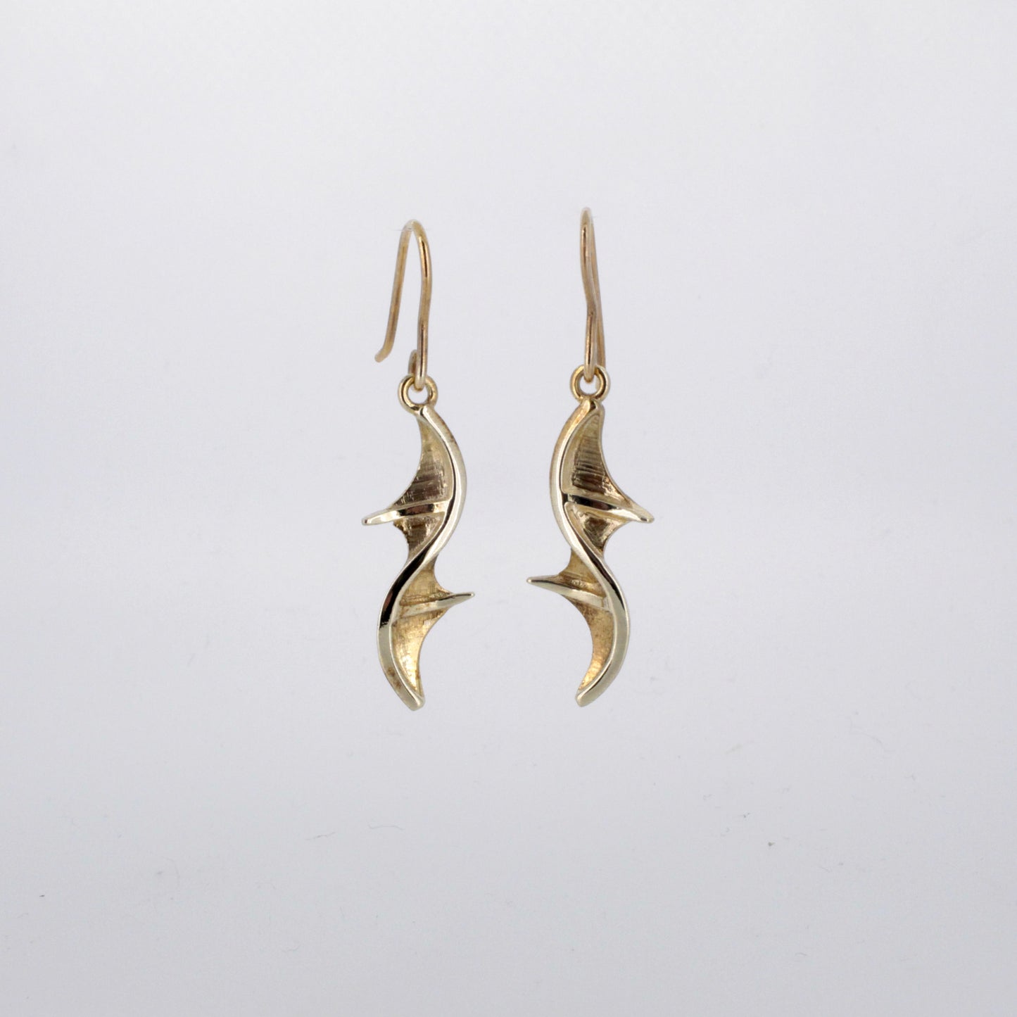 Gold Peace Bridge Drop Earrings