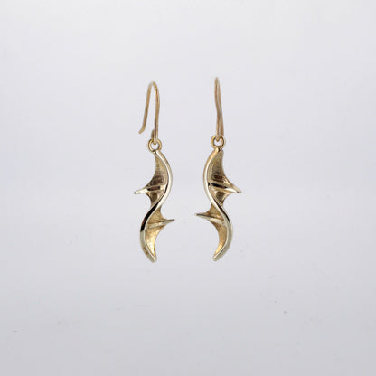 Gold Peace Bridge Drop Earrings