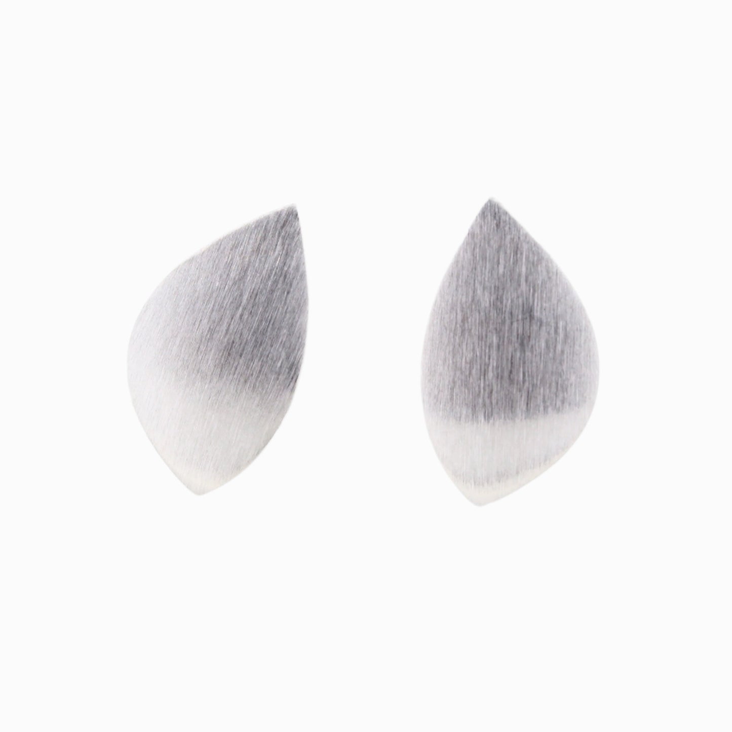 Silver Textured Leaf Studs