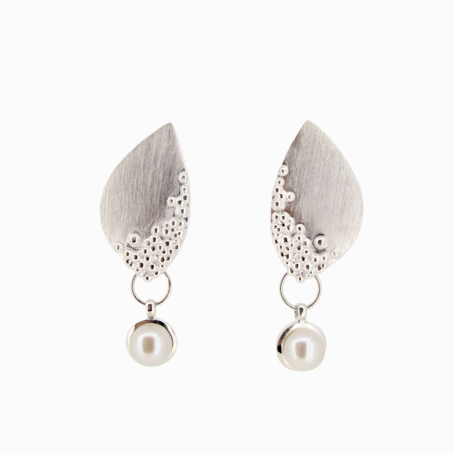 Silver Dotted Pearl Drops