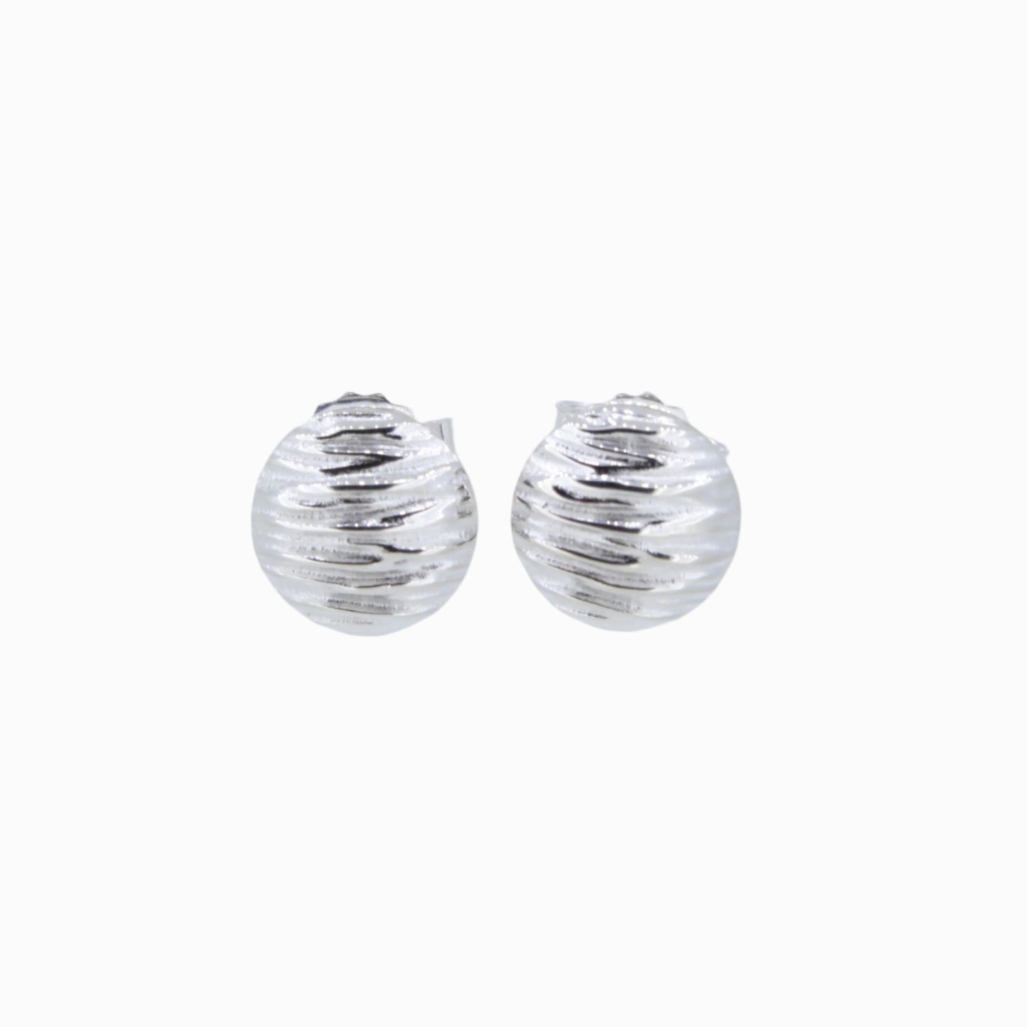 Silver Wavy Studs