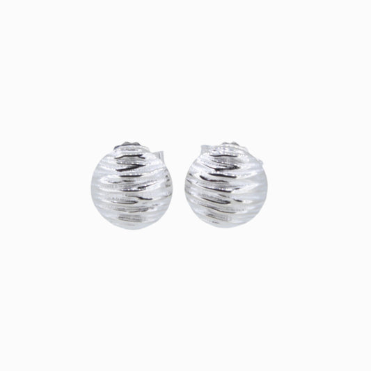 Silver Wavy Studs