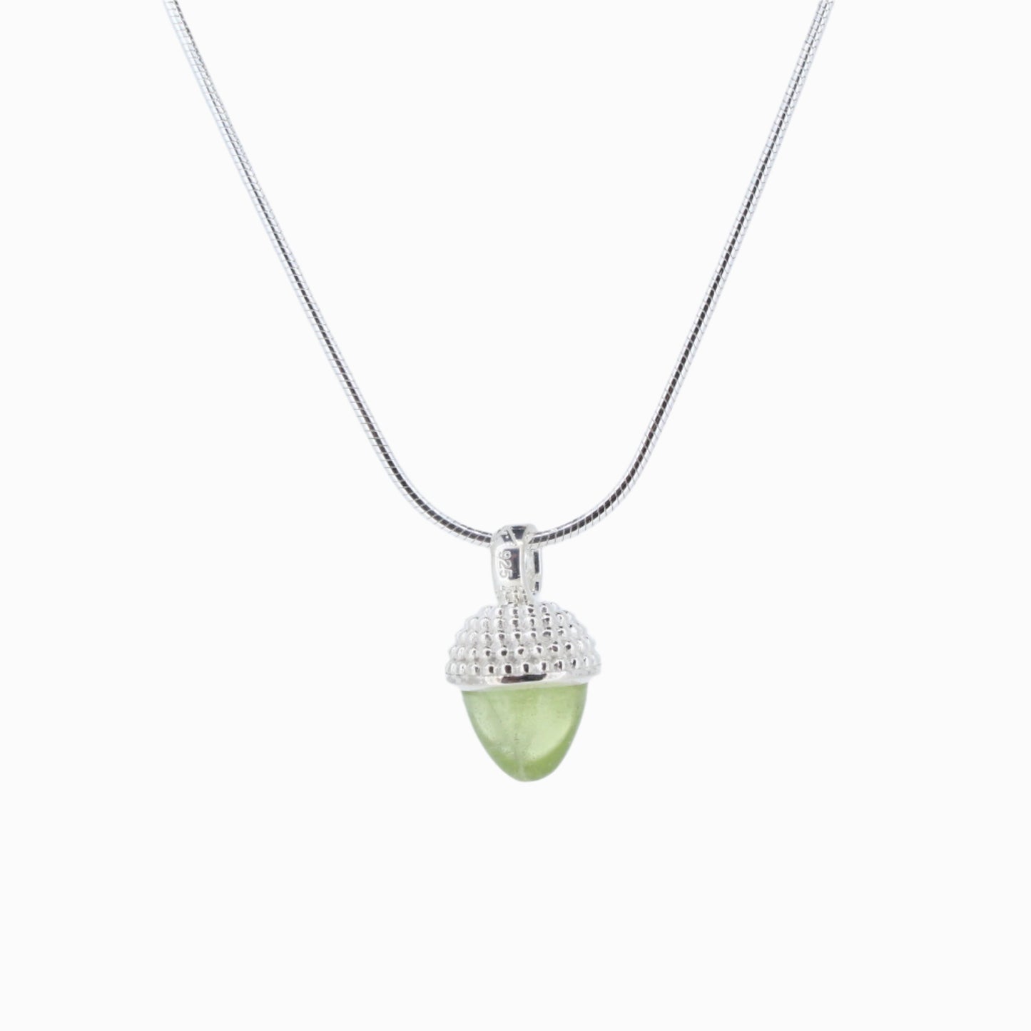 8mm Peridot Acorn Pendant