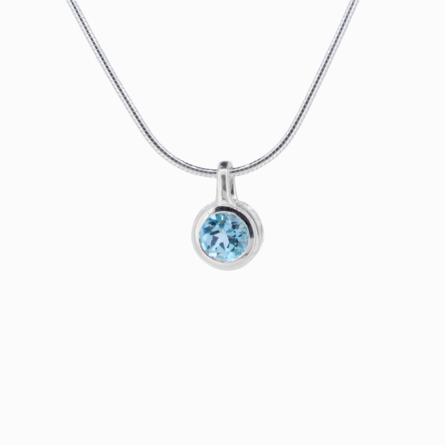 6mm Blue Topaz Pendant