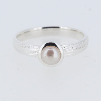 Textured Pearl Ring