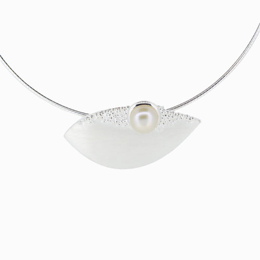 Silver Pearl Dotted Necklet