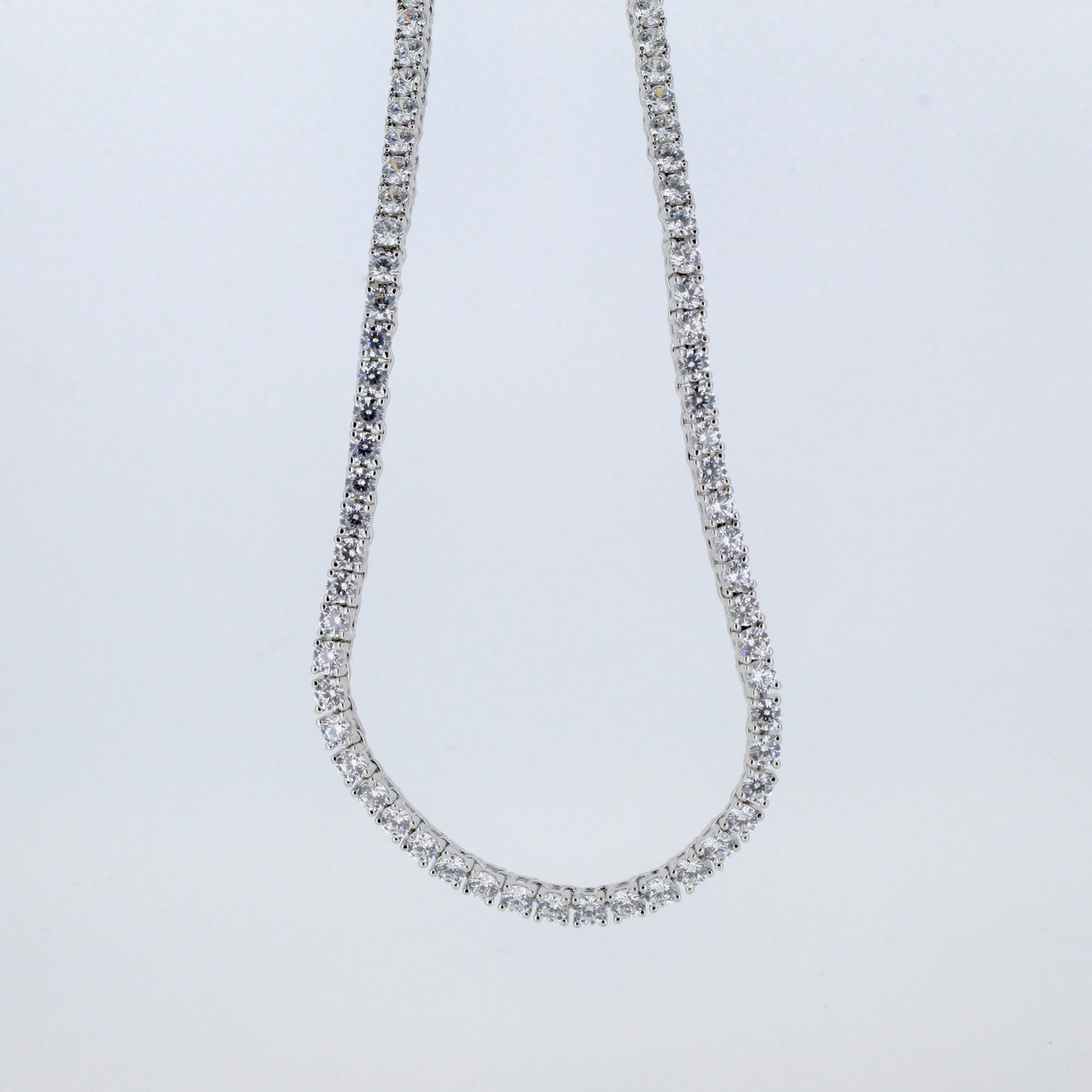 Silver CZ Tennis Necklace